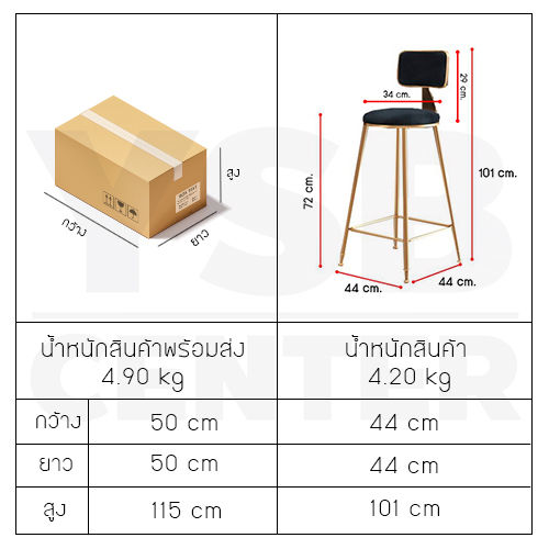 เก้าอี้บาร์-เก้าอี้บาร์สตูล-เก้าอี้เคาร์เตอร์-ผนักพิงเบาะกำมะหยี่-โมเดิร์นสไตล์-รุ่นyl013-yl016