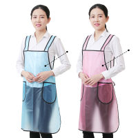 Transparent apron household kitchen waterproof and oil-proof plastic apron women smock custom work clothes