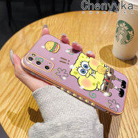 Chenyyyka Caing สำหรับ Samsung Galaxy S20บวก S20อัลตร้าเคสลายการ์ตูนน่ารักสพันชบ็อบสแควร์แพนท์ใหม่กรอบสี่เหลี่ยมชุบเคสซิลิกาเจลนิ่มฝาครอบป้องกันเคสมือถือกันกระแทก