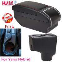 ⊕❍ Armrest box For Toyota Yaris Hybrid sol 2014 - 2021 Dual Layer Rotatable Large Space Central Store Content Box