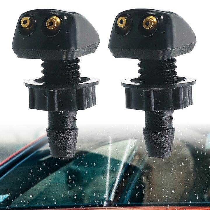 【HOT Y】 2x Universal Front Windshield Washer Wiper Nozzle Sprayer