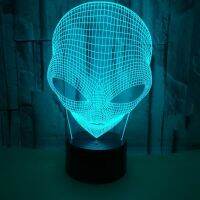 Alien 3D Hologram Illusion Unique Lamp Acrylic Night Light With Touch Switch Table Lamp 7 Colors Changing Decor Gift Birthday