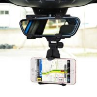 Universal Car rear view mirror mount - ที่ยึดโทรศัพท์ติดกระจกมองหลัง สีดำ สามารถใช้ยึดได้ทั้งมือถือ, GPS, กล้องติดหน้ารถ