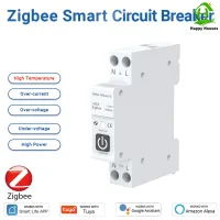 Happy Houses เบรกเกอร์อัจฉริยะ ZigBee พร้อมการวัดแสง1P 63A DIN Rail สำหรับไฟบ้านไร้สายอัจฉริยะสวิตช์ควบคุมระยะไกลฟังก์ชั่นการทำงานแอปพลิเคชั่นป้องกันไฟปรับได้ในปัจจุบัน