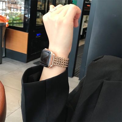 Luxury Bracelet For Apple Watch Band 45mm 41mm 38mm 40mm 44mm 42mm Metal Watchband Bracelet iWatch Series 7 SE 6 5 4 3 2 Strap Straps