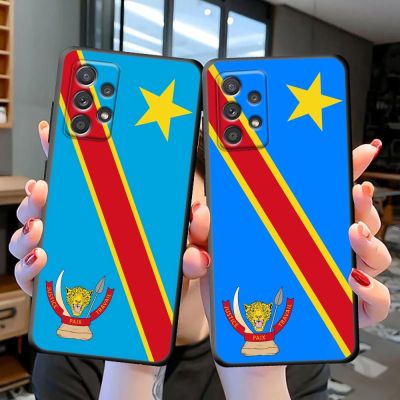 （shine electron）เคสสำหรับ Samsung Galaxy S23,S21 S22 S20 S10 S10E LITE S9 S8 PLUS ULTRA 5G เคส Capa Flag Congo สาธารณรัฐประชาธิปไตย Flag