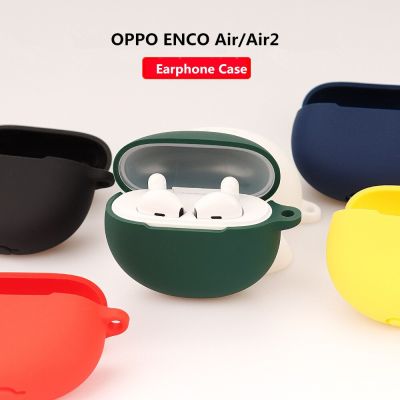 Silicone Earphone Case Cover For OPPO Enco Air/Air2 Wireless Bluetooth Soft Headphone Charging Box Protective Shell With Hook Wireless Earbud Cases