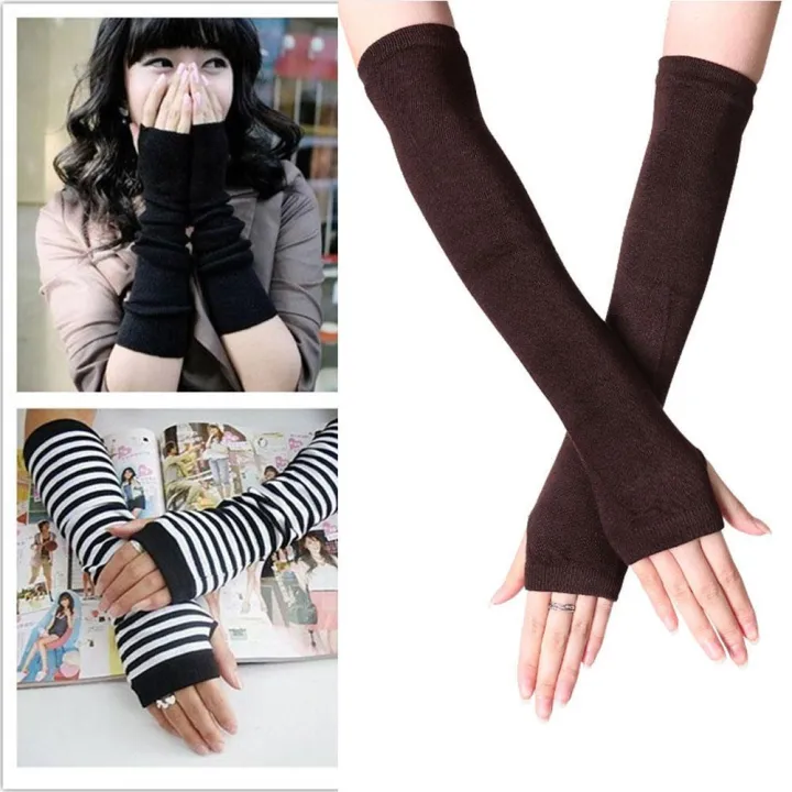 long fabric gloves