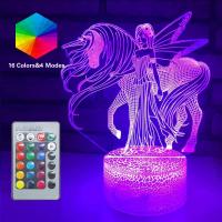 3D Unicorn NightLight LED Optical Illusion Lamps Remote Smart Table Lamp 16 Colors Decor Luminaria Lampara Girls Xmas Party Gift