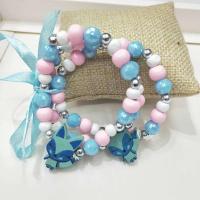 3pcs Cute Colorful Animal Flower Cartoon Wooden Beads Bracelet Children Toy Jewelry Girl Boy Gifts