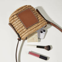 Summer Casual Weave Womens Bag Straw Knitting Shoulder Bag Beach Vacation Crossbody Bags Fashion Lady Small Bucket Bag