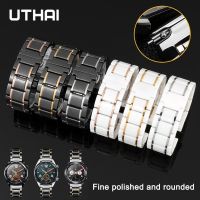 （Bar watchband） สายนาฬิกาข้อมือนาฬิกาข้อมือสายสเตนเลสเซรามิกห้าเม็ดขนาด20มม. 22มม. สำหรับ S3 Samsung 46/Huawei GT Uhai C09