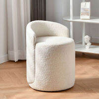 Modern Luxury Bedroom Dressing Stool Ottoman พร้อมพนักพิงหมุนได้แต่งหน้า Pouf เก้าอี้กำมะหยี่หนัง Space Saving Furniture