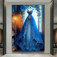 Beautiful Wedding Dress 5D Diamond Painting Full Round Drill Dress Rhinestones Mosaic Diamond Embroidery Cross Stitch Decor F60