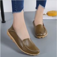 {Kasut Wanita 35-44}Lady White &amp; Black Nurse Shoes Flat Low Heel Leather Loafers Shoes