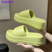 ใหม่เพิ่มความสูงรองเท้าแตะหนาSolidผู้หญิงฤดูร้อนสวมใส่สุทธิสีแดงBeach Flip Flopsบ้านอาบน้ำลื่นรองเท้าแตะและรองเท้าแตะ