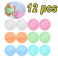 12pcs/set Reusable Water Fighting Balls Kids Adults Silicone Water Playing Toys Water Bomb Balloons Games Summer Swimming Pool Balloons