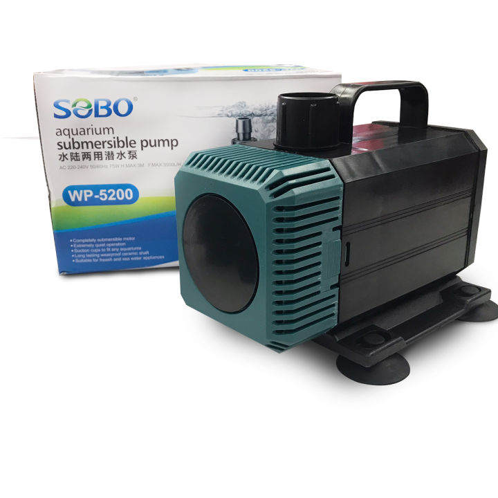 sobo-wp-5200-ปั๊มน้ำตู้ปลา-บ่อปลา-กำลังไฟ-75w-3500ลิตร-1ช-ม-wp5200