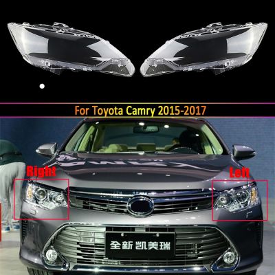 กรอบไฟหน้ารถยนต์สำหรับ Toyota Camry 2015 2016 2017เปลี่ยนเลนส์ Lampu Depan Mobil ฝาครอบรถยนต์