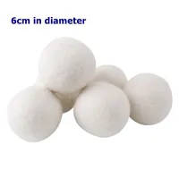 6 Larger Clothes Drying Balls Organic Hypoallergenic Wool Tumble Dry Balls, High Quality Wool Reusable Natural Fiber Softener