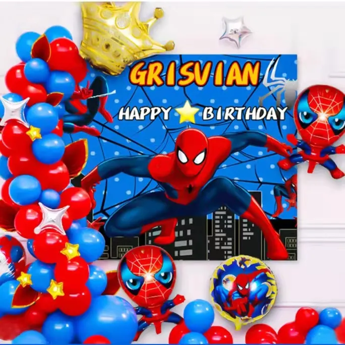 Spiderman Balloon Happy Birthday Set Boy Cartoon Theme Party Decoration  happy partyzCy | Lazada PH