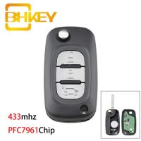 Bhkey สำหรับเรโนลต์ Kunci Remote Mobil Pfc7961chip สำหรับ Renault Megane Iii 3/ทิวทัศน์ Iii 3/ฟลูเอนซ์2009-433Mhz