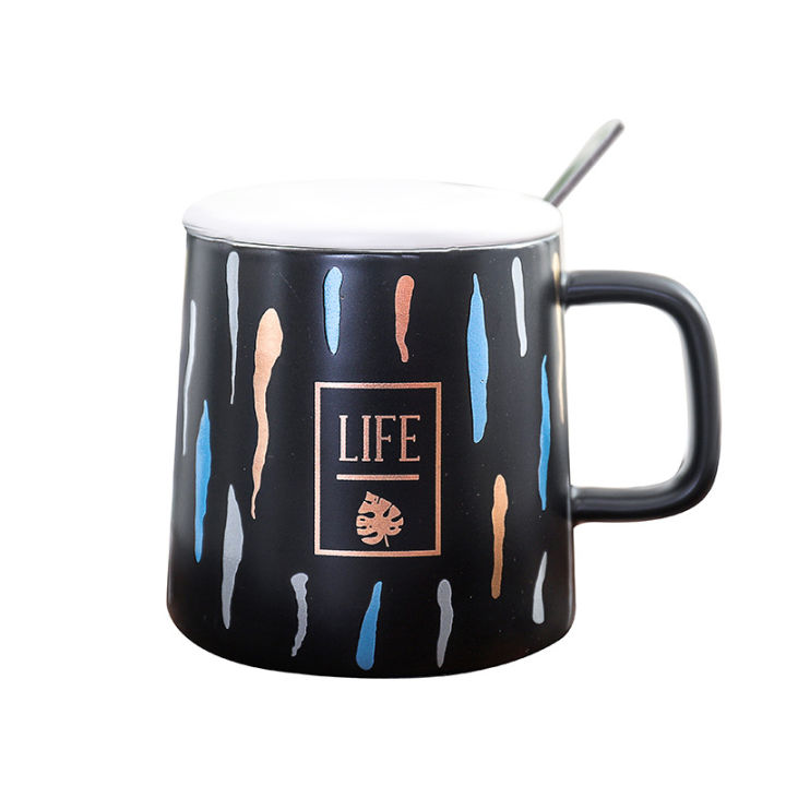 แก้วน้ำเซรามิค-รุ่น-life-mug-มาพร้อมฝาปิดและช้อนสำหรับคน-แก้วน้ำ-แก้วเซรามิก-แก้วกาแฟ