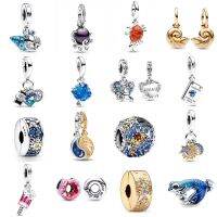 925เงิน Ocean &amp; Starry Sky Dangle จี้ Hermit ปู Amulet ผู้หญิงเครื่องประดับ Ice Cream Charms ลูกปัด Fit Original สร้อยข้อมือ