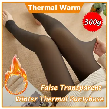 Womens Flawless Legs Fake Translucent Warm Fleece Pantyhose Tights