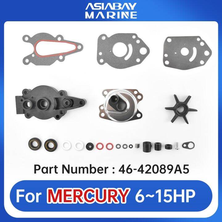 Impeller Kit 90 Mercury 2 Stroke Water Pump Impeller Kit For Mercury Marine 6-15HP Outboards - Replaces 47-42038-2 & Sierra 18-3062 Water Pump Kit