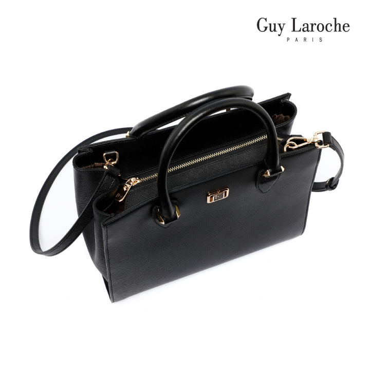 guy-laroche-กระเป๋าถือพร้อมสายสะพายทรงสี่เหลี่ยม-รุ่น-abba-สีดำ-agh0123