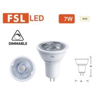 FSL หลอดดิม LED MR16 220V (ไฟตรง) 7W แสงวอร์ม หรี่ไฟได้