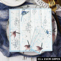 10PCS 21CM Vintage Bird เรือใบคริสต์มาส Decoupage ผ้ากันเปื้อน Assorted ทิ้งกระดาษหัตถกรรมสำหรับเฟอร์นิเจอร์ Table Decor-Cgefeng