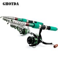 ETXTelescopic Fishing Rod Ccombo 1.8-3.6 m Travel Rod With Spinning Reel Fishing Set Kit Feeder Pole