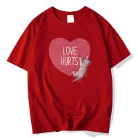 เสื้อยืดคอกลมพิมพ์ลาย Love Hurts And Love สไตล์สร้างสรรค์สําหรับผู้ชาย  RPS9