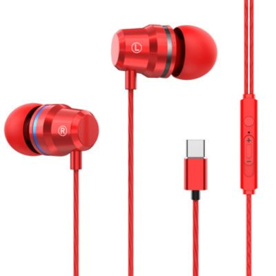 【DT】hot！ Type-C USB Earphone Metal Super Bass Stereo Music HIFI Sport Headset With Headphones