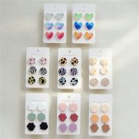 【YP】 Round Colorful Earrings for Leopard Small Set Jewelry Accessories