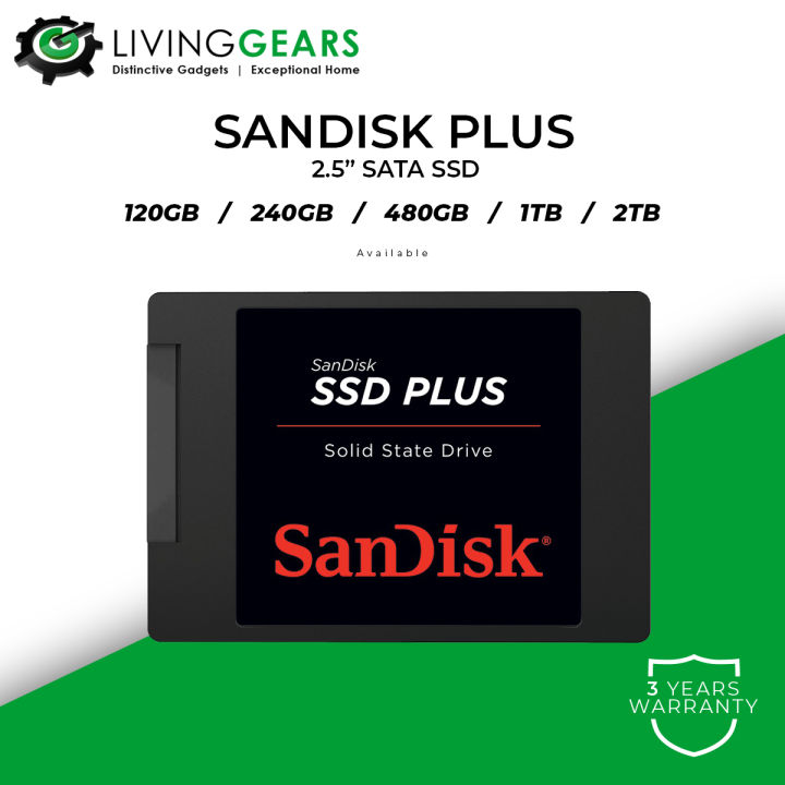 SanDisk SSD Plus SATA III 2.5 Internal 120 GB - 2 TB SSD