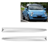 1Pair Car Chrome Front Bumper Upper Moulding Strips Cover Trim for Fiat 500 2008-2015 735455041 735455042