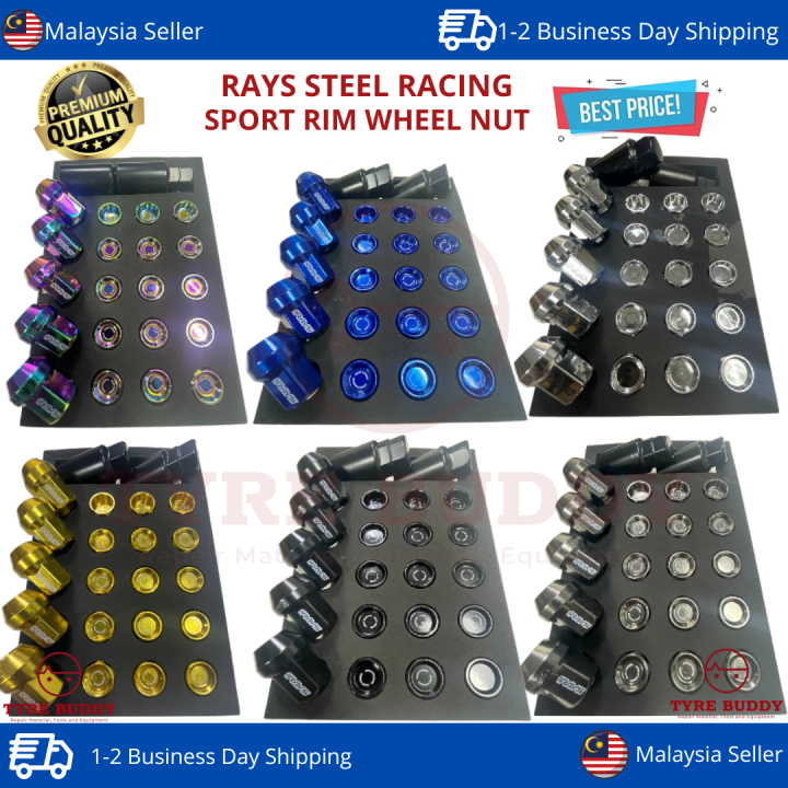 RAYS Steel Racing Sport Rim Steel Wheel Nut 32mm ( M12x1.50MM ) Lazada