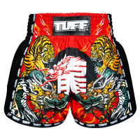 กางเกงซ้อม มวยกางเกงมวย กางเกงมวยไทย กางเกงกีฬา TUFF Muay Thai Boxing Shorts New Retro Style Red Chinese Dragon and Tiger