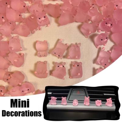 【CC】❁  6pcs Resin Pig Cartoon Pigs Ornaments Car Dashboard Dolls Figures Decoration Gifts