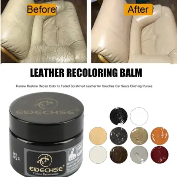  Car Leather Seat Renovation Paste - Leather Recoloring Balm  Restore, Repair Color to Faded Scratched Leather for Couches Car Seats  Clothing (Dark Brown) : Automotive