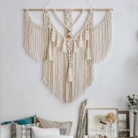 Big Macrame แขวนผนัง Tapestry กับ Tassels ทอมือ Nordic สไตล์สำหรับห้องนั่งเล่นห้องนอน Art Decor Boho ตกแต่ง ตกแต่ง ผนัง ผ้าติดผนังห้องเรืองแสง ผ้าแขวน ญี่ปุ่น โปสเตอร์รูปแมว ผ้าติดผนัง