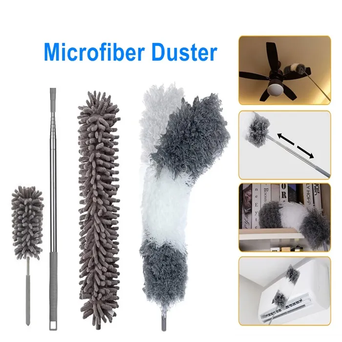 Microfiber Duster with Extension Pole, 84cm Extendable Duster with