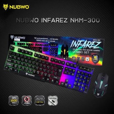 ชุดคีย์บอร์ดเม้าส์ Keyboard And Mouse Gaming Combo Set Nubwo NKM-300 INFAREZ มีไฟ