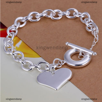 xingwendanp TO bulck 925 Silver Plated แฟชั่นเครื่องประดับสร้อยข้อมือกำไลข้อมือ Heart CHAIN