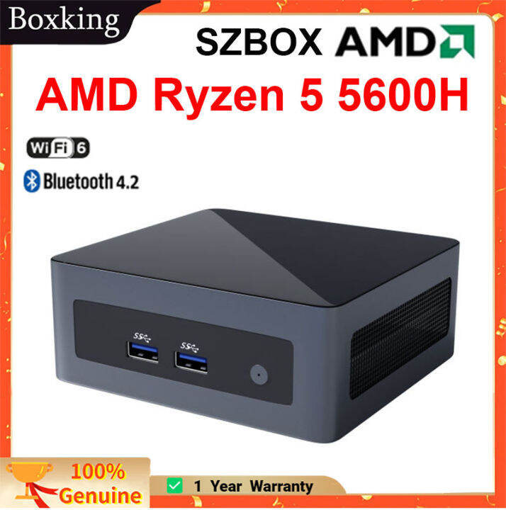 Mini PC With AMD Ryzen 5 5600H, 16GB RAM 512GB SSD - Triple 4K Display Support, WiFi 6, Compact Desktop Computer