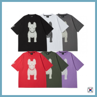 [Life Work] เสื้อยืดจากเกาหลี Silket cotton Dog Printing Short Sleeve T-shirt / 6 colors