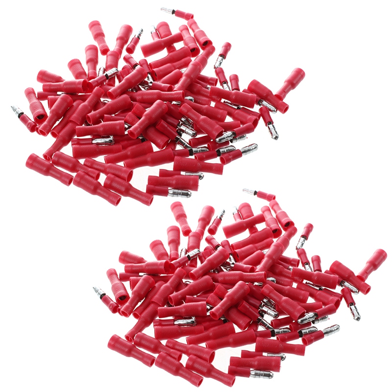 CNIM Hot 100x Cable lugs Round sockets Round connector crimp Set Red 